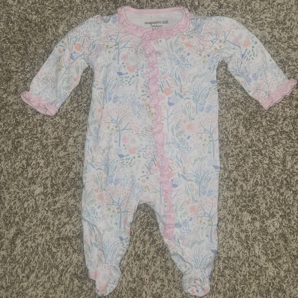 Magnetic Me newborn Pixie Pines modal magnetic ruffle footie